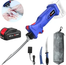 Electric Fillet Knife Cordless Rechargeable for Fishing, with Stainless Steel Bl