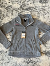 The North Face Sweater Fleece Jacket Ladies M Gray Full Zip Outdoor Hiking Logo