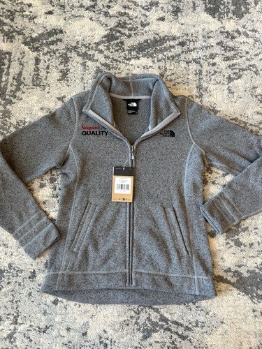 The North Face Sweater Fleece Jacket Ladies M Gray Full Zip Outdoor Hiking Logo
