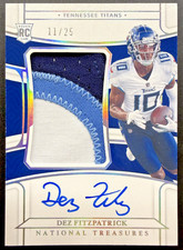2021 National Treasures - Rookie Patch Autograph Dez Fitzpatrick Holo Silver /25