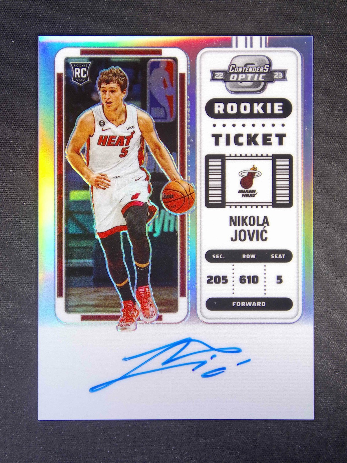 2022-23 Panini Contenders Optic Nikola Jovic #120 RC Silver Ticket Auto