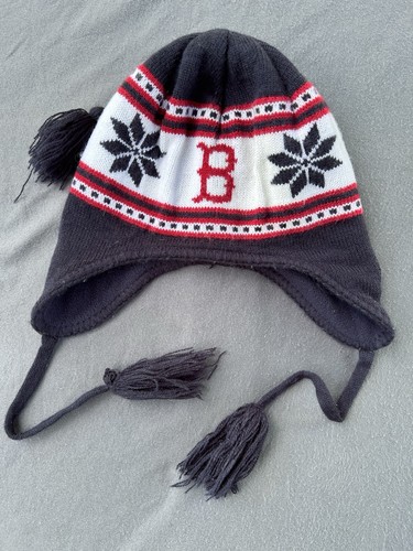 47 Brand Boston Red Sox Winter Knit Hat Ear Flap Tassel One Size Beanie