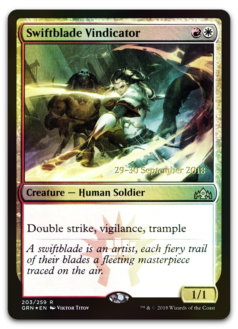 Swiftblade Vindicator (GRN) #203 (Foil) (NM) Prerelease Cards PRE Magic MTG