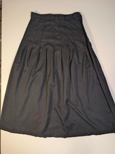 Vintage Michael Taylor Pleated Midi Skirt Black High Waist USA Made S 26"