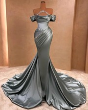 Mermaid Prom Dresses Sexy Halter Nack Spaghetti Pleats Long Party Evening Gowns