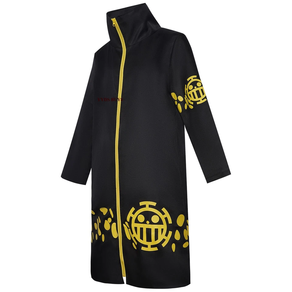 Hot Anime OP Trafalgar D. Water Law Cosplay Robe Coat Carnival Party Show Suit - Image 2 of 4