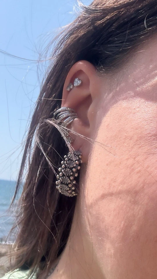 Orecchini In Argento 925 Quarzo Rosa  - Immagine 2 di 4