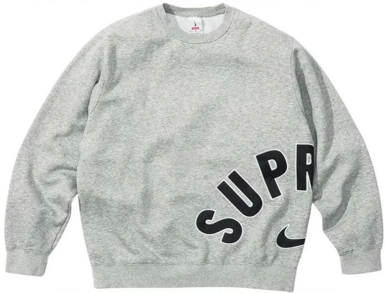 Supreme X Nike Arc Crewneck Sweatshirt Grey Size XL NWT New