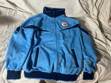 MANCHESTER MAN CITY FC BLUE ZIP UP TRAINING JACKET MENS S SMALL FOOTBALL SOCCER