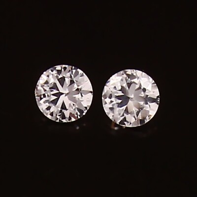 3x3 MM  AAA Natural Ceylon White Sapphire Loose Round Gemstone Cut Matched Pair
