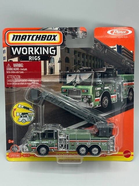 MATCHBOX WORKING RIGS 2025 PIERCE QUANTUM FIRE TRUCK RESCUE AERIAL
