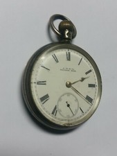 A.W.W.Co Waltham 52 mm Orologio Tasca Argento Sterling Birmingham 1878/88