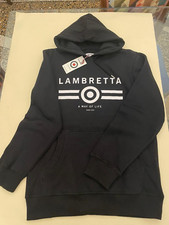 Felpa con cappuccio da uomo taglia M originale Lambretta nuova con etichetta