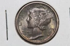 1937-S Mercury Winged Liberty 90% Silver Dime Nice Toning MS (WMD977X)