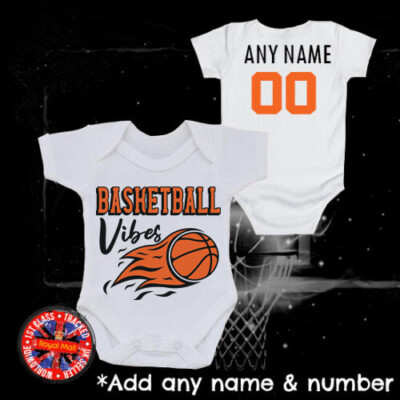Basketball Vibes Personalised Bodysuit Romper Babygrow Gift