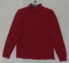 POLO RALPH LAUREN Kids Boys Red Cotton 1/2 Zip Pullover Sweater Size XL 18-20