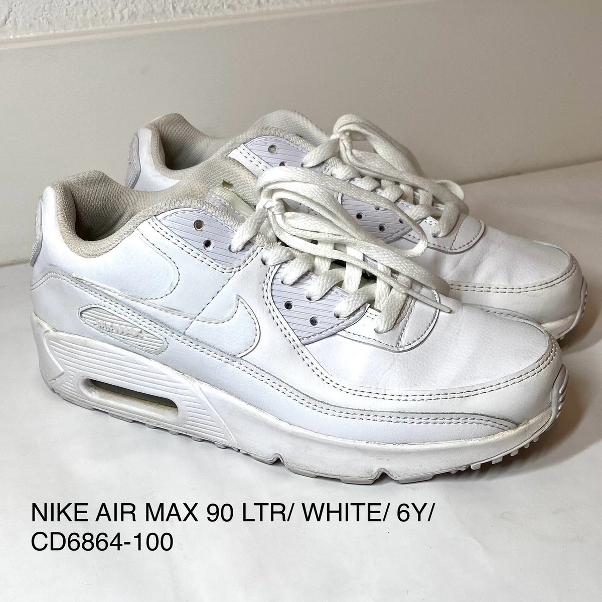 Kids 6Y Nike Air Max 90 LTR White CD6864-100 | eBay