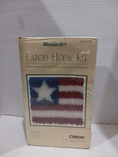 WonderArt Latch Hook Kit 12"X12" Patriot American Flag Arts Crafts 4th of July 