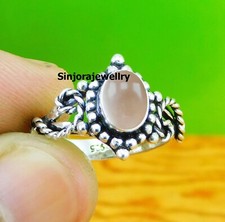 Rose Quartz Gemstone 925 sterling silver handmade Gift ring US size 5 to 10