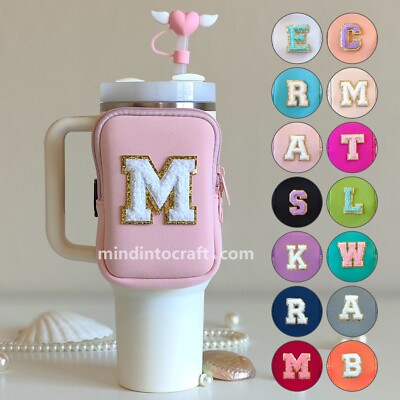 Personalized Tumbler Pouch Water Bottle Bag 18-40oz Stanley Cup Pouch Custom