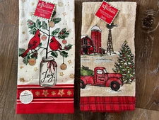 Kay Dee Christmas Terry Kitchen Towels Lot of 2 NWT