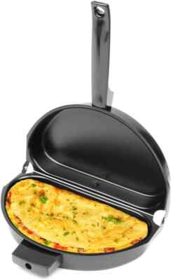 Fox Run Egg Pan, Non-Stick Folding Omelette 8'' Black