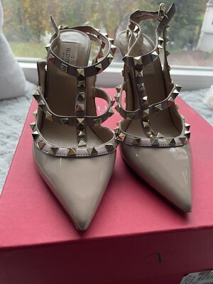 Valentino Garavani Women's Rockstud Ankle Strap Pumps with Studs