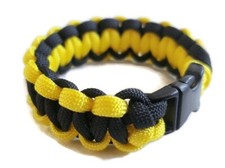Paracord Bracelet 550 Two-Tone Black/Yellow Survival Tactical 3/8" Buckle