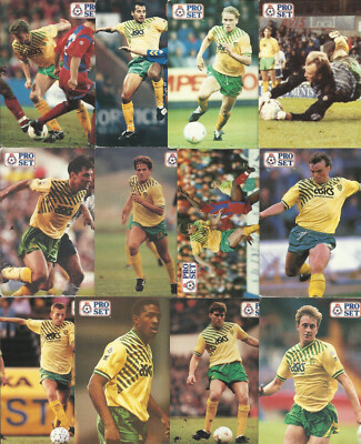 Proset Pro Set 1991/92 Norwich City x 12 Komplettsatz