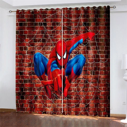Marvel Spiderman Made Pair Thick Thermal Blackout Curtains Ring Top Eyelet Gifts - Picture 22 of 22