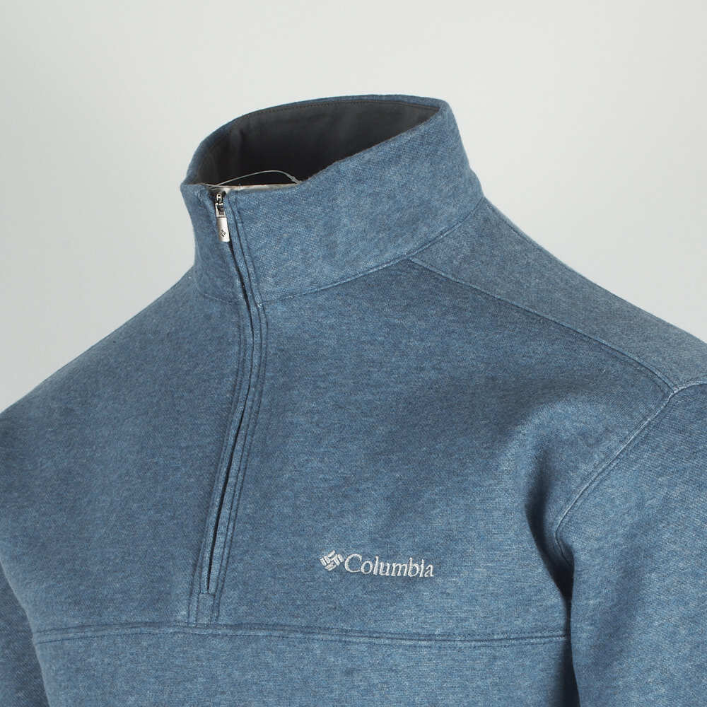 Columbia Men's Carbon HTH Blue Hart Mountain II Half Zip Fleece Sweater ...