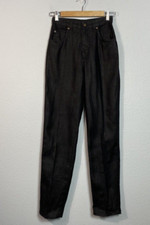 Vintage 80s Banana Republic Safari  Travel 100 Linen Pants Black High Waist 4