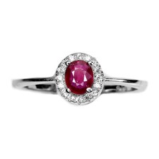 925 Sterling Silver Ring Oval Ruby Gemstone Jewelry Size 7