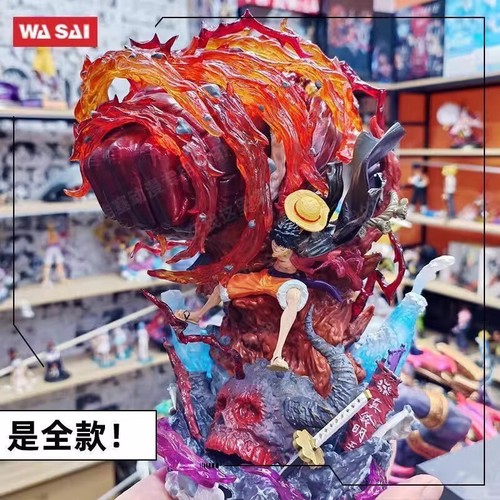 ONE PIECE Monkey D. Luffy Retribution Fire Fist Ghost Anime Figure Statue Gift - 第 1/5 張圖片