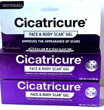 Cicatricure Face & Body Scar Gel, Scar Treatment For Old & New Scars 1 Oz Pack 2