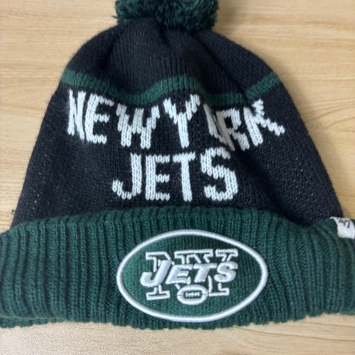 New York Jets Hat Beanie Knit Black Green NFL Football Winter '47 - Picture 2 of 6