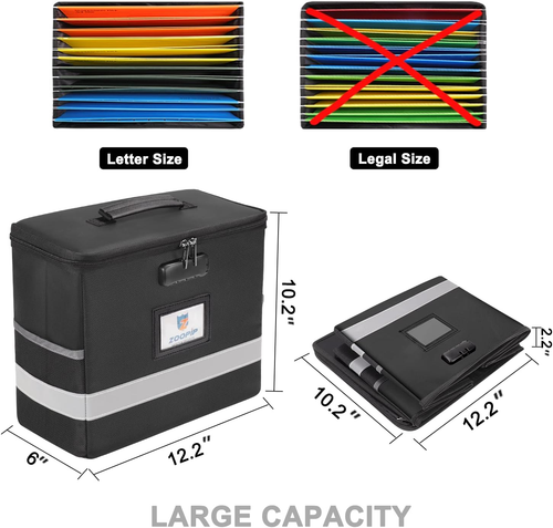 Fireproof File Box with Lock, Document Box Storage Organizer, Suitable for Hangi - Picture 4 of 6