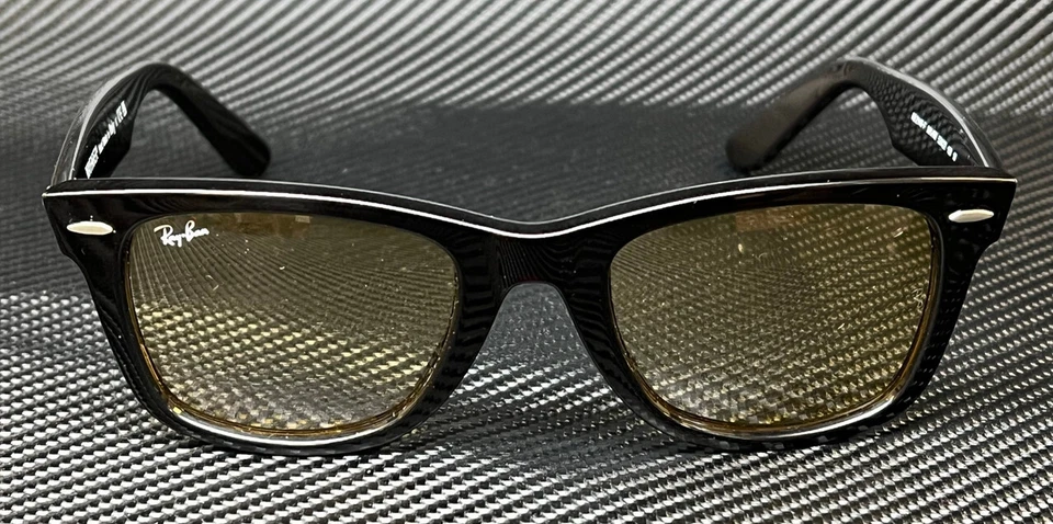 RAY BAN RB2140F 901 R6 Black Yellow Unisex 52 mm Sunglasses - Image 2 of 4