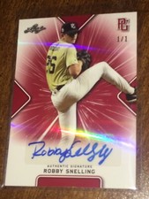 ROBBY SNELLING 2021 Leaf Perfect Game RED SHIMMER Autograph #1/1 PADRES, MARLINS