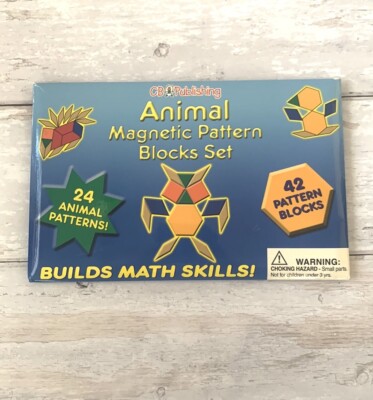 Animal Magnetic Pattern Blocks Set Kids Educational Toys Puzzle NEW