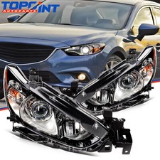 Headlights Assembly For 2014-2017 Mazda 6 Headlmaps Left Right Black Housing
