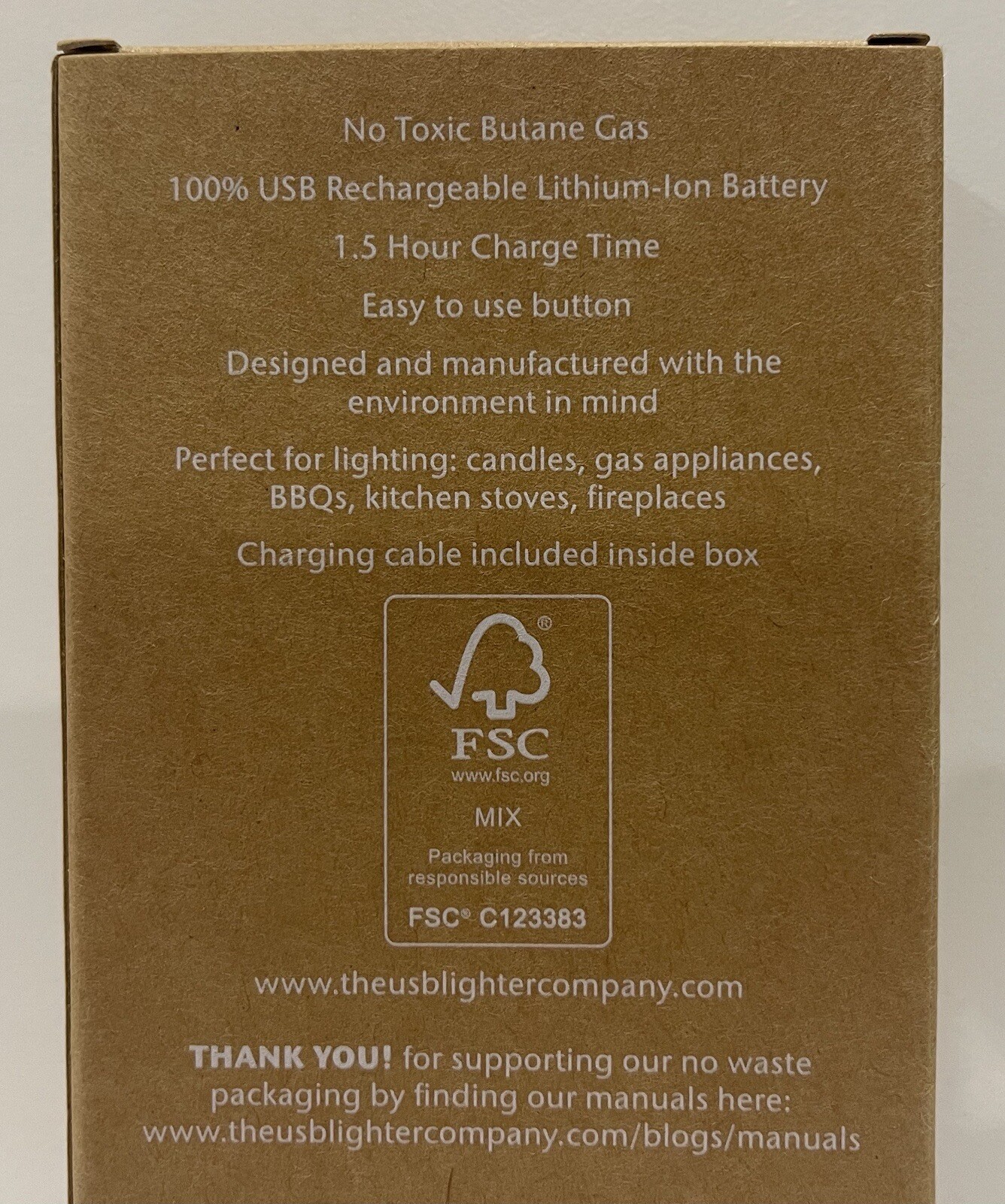 The USB Lighter Company Eco Friendly Rechargeable Arc Lighter Brand New