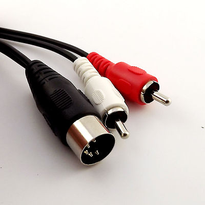 1pc MIDI DIN 5 PIN Male to 2x RCA Phono Male Plug Audio Adapter Cable 50cm/1.5m