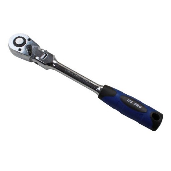US PRO 1/2"" Drive Flexi Head Ratchet Flexible Quick Release 300MM Long 72t 5167 - Image 4