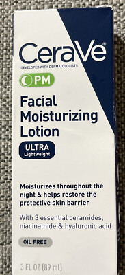 CeraVe PM Facial Moisturizing Lotion - 3 FL OZ NEW BOX DAMAGE FREE SHIP BIN3