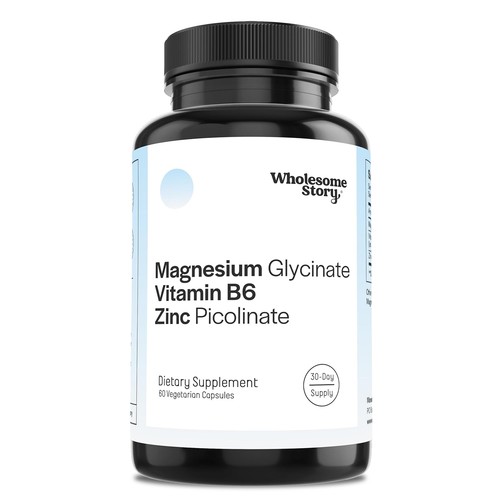 Glicinato de magnesio Wholesome Story - 3 en 1, vitamina B6, picolinato de zinc - Imagen 9 de 12