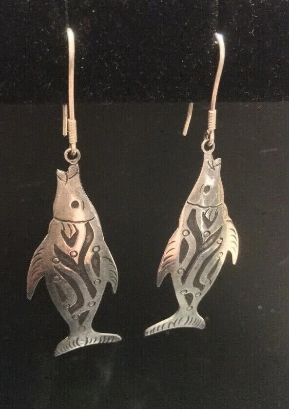 Sterling silver fish sale earrings