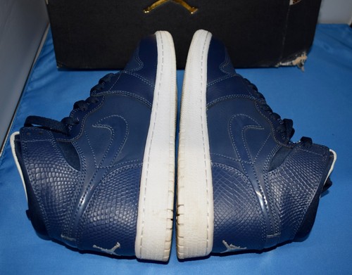 Nike Air Jordan 1 Retro High BG Size 6.5Y Midnight Navy White 705300-405 ~W2#12 - Picture 6 of 12