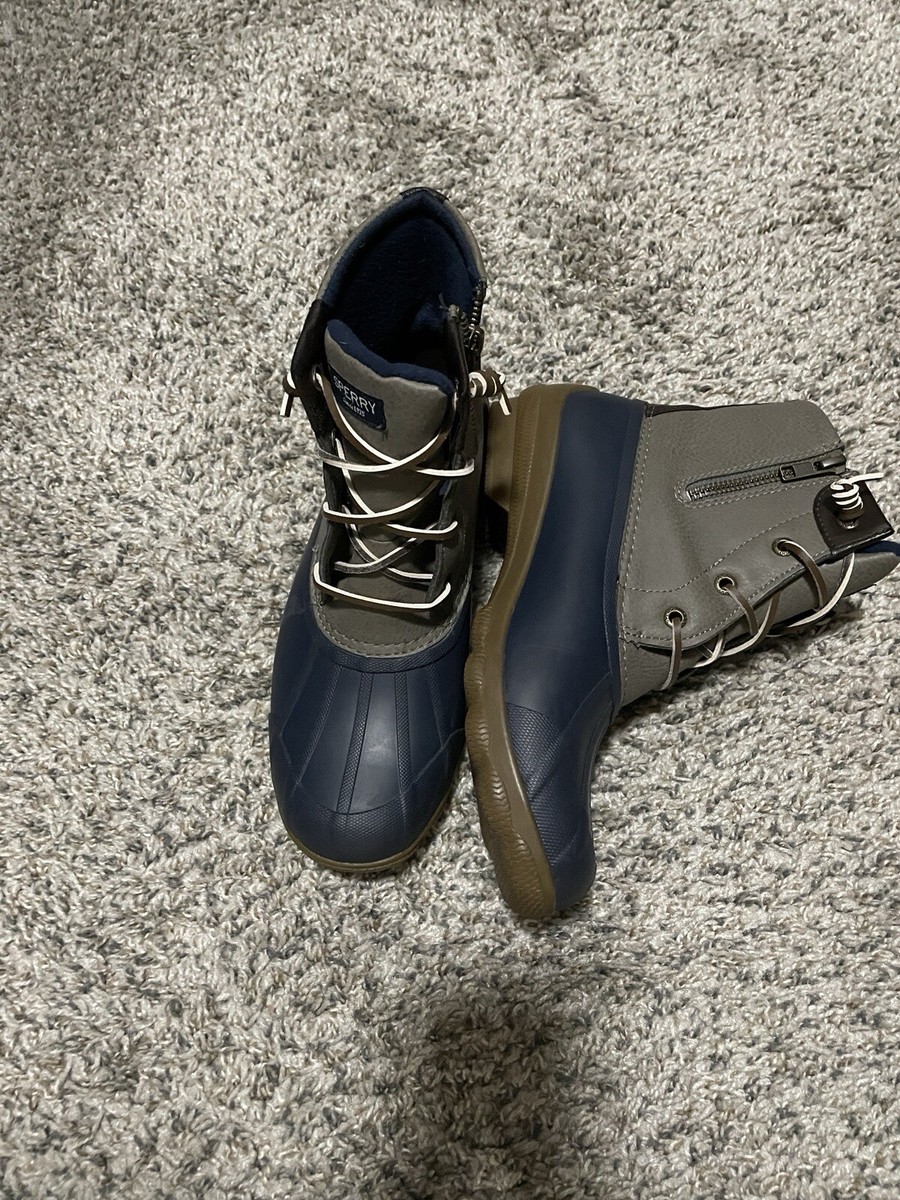 Kalinga Ashok Sperry Saltwater Duck Boots Dark Grey Rain Boot Womens Grey  Sperry Boots Sperry Women's Rainboots