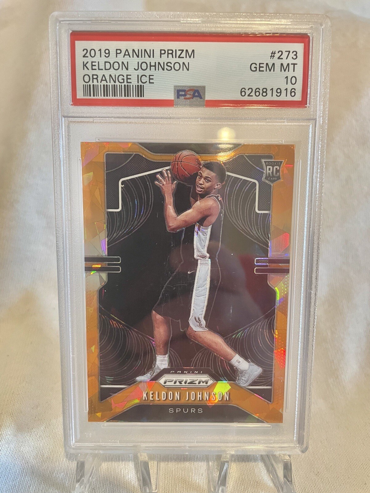 Keldon Johnson 2019 Panini Prizm Orange Ice PSA GEM MINT 10